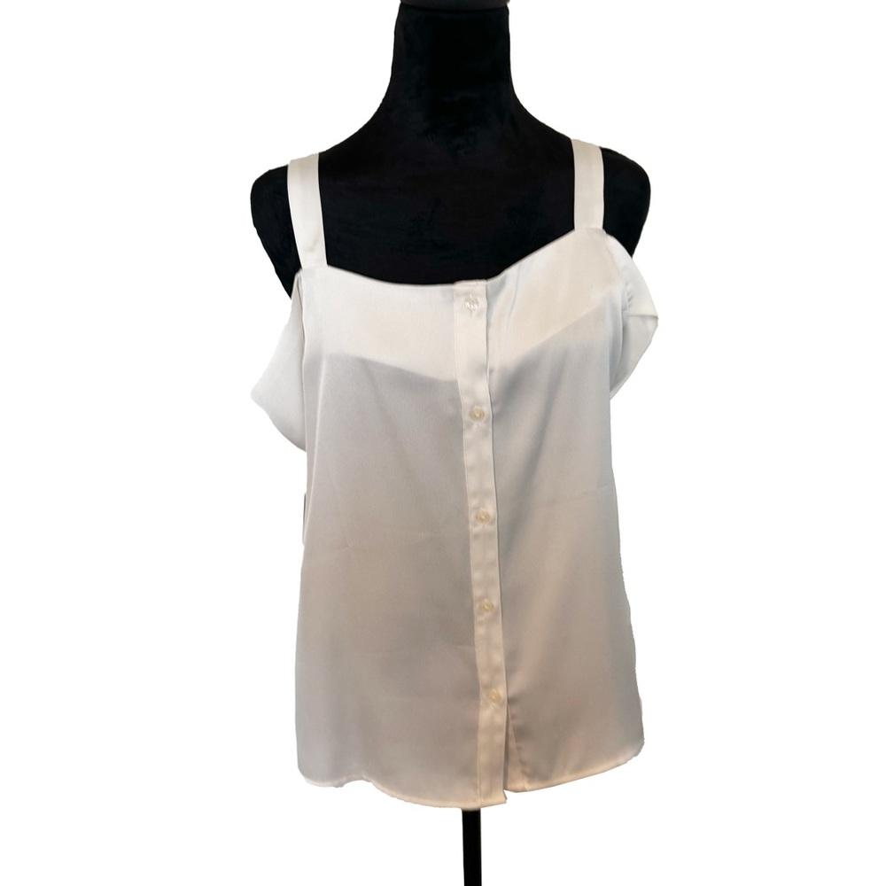 Express Silk Shoulder Cut Top